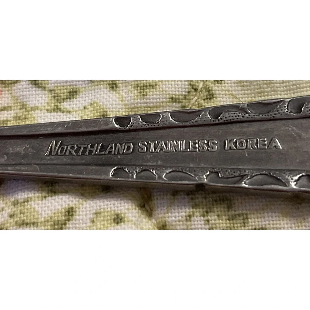 Northland Oneida Love Story Stainless Flatware 9 Teaspoons 1 Sugar‎ Spoon VTG